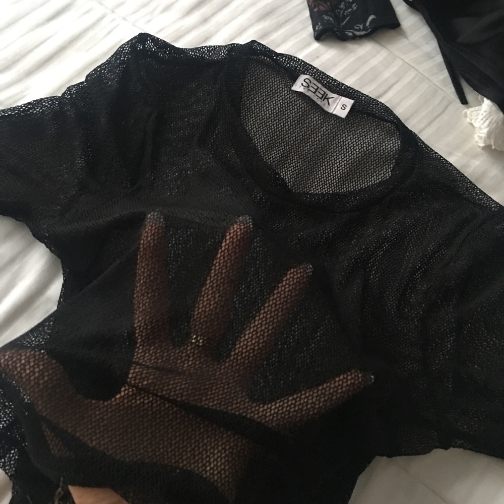 LF mesh long sleeve top